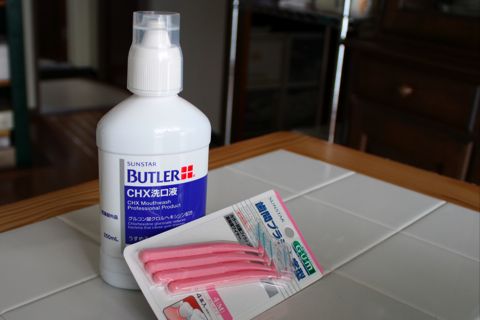BUTLER CHX洗口剤とGUM 歯間ブラシL字型